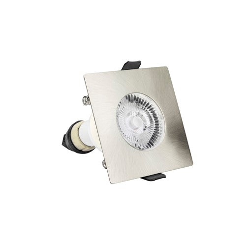 Integral LED Evofire Fire Rated Downlight 70Mm Cutout Ip65 Satin Nickel Square +Gu10 Holder Integral  - ILDLFR70D008