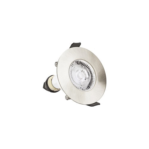 Integral LED Evofire Fire Rated Downlight 70Mm Cutout 4Pack Ip65 Satin Nickel Round +Gu10 Holder Integral  - ILDLFR70D002-4