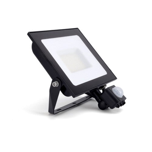 Integral LED Compact Slim Floodlight Pir 50W 5000Lm 4000K 120 Beam 100Lm/W Ip65 Ik08 Integral Led Black  - ILFLE043