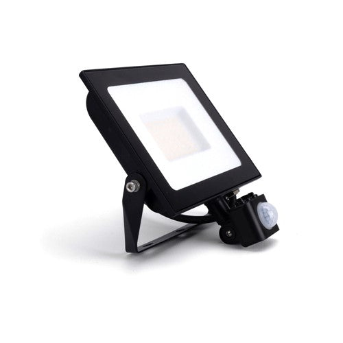 Integral LED Compact Slim Floodlight Pir 50W 5000Lm 3000K 120 Beam 100Lm/W Ip65 Ik08 Integral Led Black  - ILFLE035