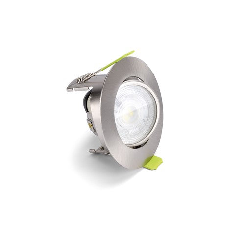 Integral LED Evofire Tiltable Fire Rated Downlight Ip20 70Mm Cutout 85Mm Dia Satin Nickel Round Integral  - ILDLFR70K169