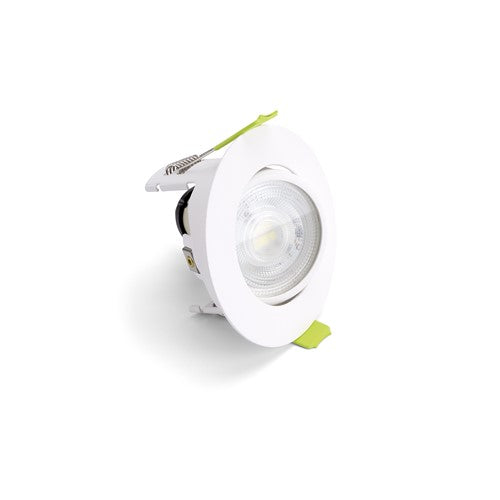 Integral LED Evofire Tiltable Fire Rated Downlight Ip20 70Mm Cutout 85Mm Dia White Round Integral  - ILDLFR70K168