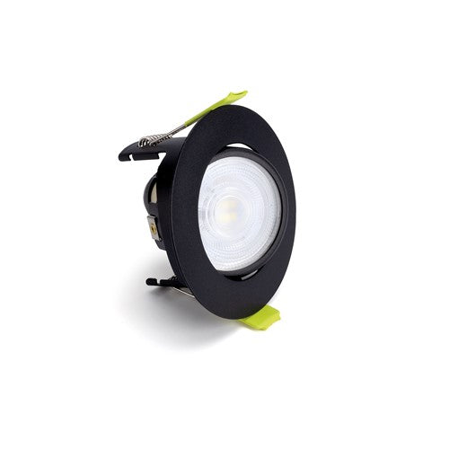 Integral LED Evofire Tiltable Fire Rated Downlight Ip20 70Mm Cutout 85Mm Dia Black Round Integral  - ILDLFR70K173