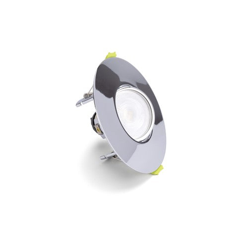 Integral LED Evofire Tiltable Fire Rated Downlight Ip20 70-100Mm Cutout 110Mm Dia Polished Chrome Round Integral  - ILDLFR70K184