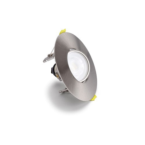 Integral LED Evofire Tiltable Fire Rated Downlight Ip20 70-100Mm Cutout 110Mm Dia Satin Nickel Round Integral  - ILDLFR70K183