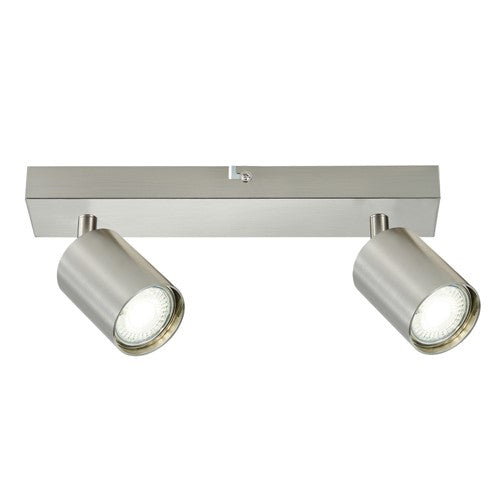 Integral LED Siena Indoor Ceiling Light 2 Way Gu10 Spotlight Bar Ip20 Satin Nickel Integral  - ILDIA026