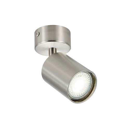 Integral LED Siena Indoor Ceiling Light Single Gu10 Spotlight Ip20 Satin Nickel Integral  - ILDIA025