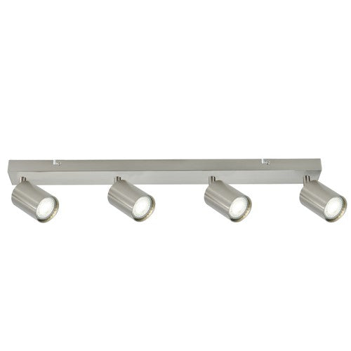 Integral LED Siena Indoor Ceiling Light 4 Way Gu10 Spotlight Bar Ip20 Satin Nickel Integral  - ILDIA028