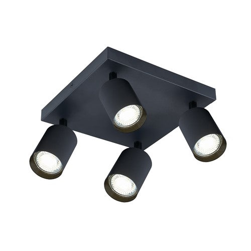 Integral LED Siena Indoor Ceiling Light 4 Way Square Gu10 Spotlight Ip20 Black Integral  - ILDIA019