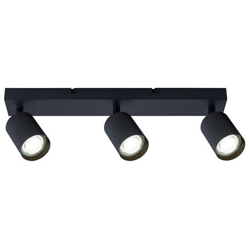 Integral LED Siena Indoor Ceiling Light 3 Way Gu10 Spotlight Bar Ip20 Black Integral  - ILDIA016