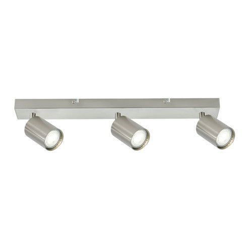 Integral LED Siena Indoor Ceiling Light 3 Way Gu10 Spotlight Bar Ip20 Satin Nickel Integral  - ILDIA027