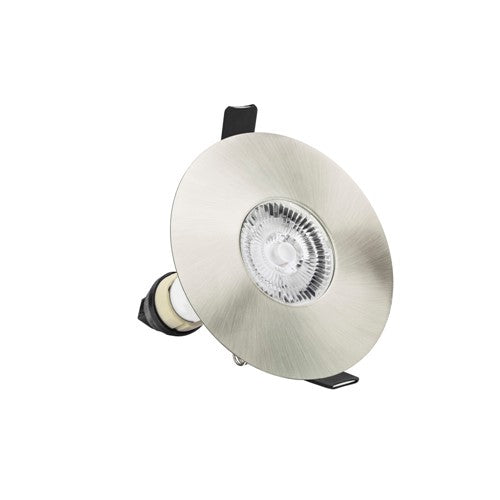 Integral LED Evofire Fire Rated Downlight 70-100Mm Cutout Ip65 Satin Nickel Round +Gu10 Holder Integral  - ILDLFR70D016