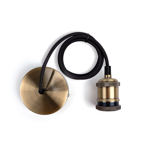 Integral LED Indoor Pendant Lamp Holder E27 Ip20  1.2M Cable Brass Integral  - ILDIB031