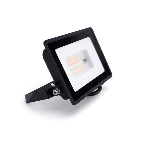 Integral LED Compact Slim Floodlight 20W 1600Lm Rgb+3000K 110 Beam 80Lm/W Ip65 Ik05 Black  - ILFLE101