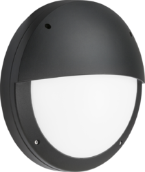 SHE2BEM 230V IP65 18W LED Eyelid Bulkhead CCT with Emergency Black