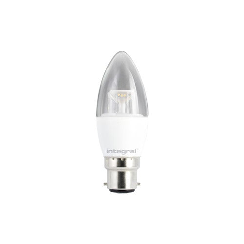 Integral LED Candle Bulb B22 470Lm 4.9W 2700K Dimmable 240 Beam Clear Integral  - ILCANDB22DC030