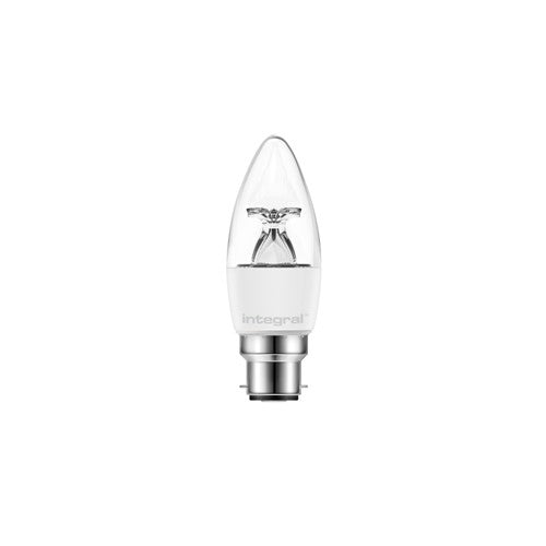 Integral LED Candle Bulb B22 470Lm 4.9W 2700K Non-Dimm 240 Beam Clear Integral  - ILCANDB22NC022