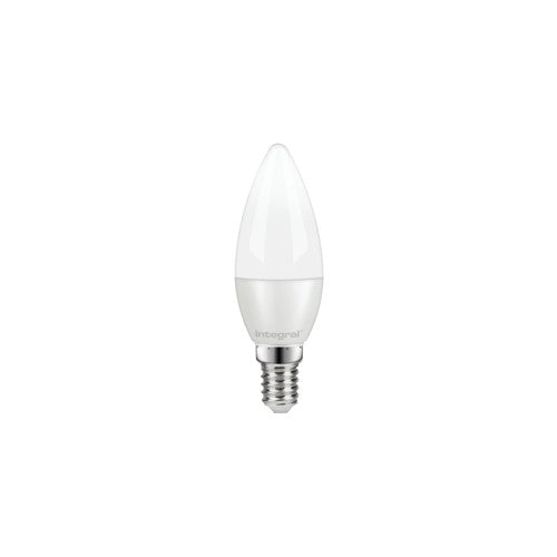 Integral LED Candle Bulb E14 470Lm 4.9W 5000K Dimmable 280 Beam Frosted Integral  - ILCANDE14DF026