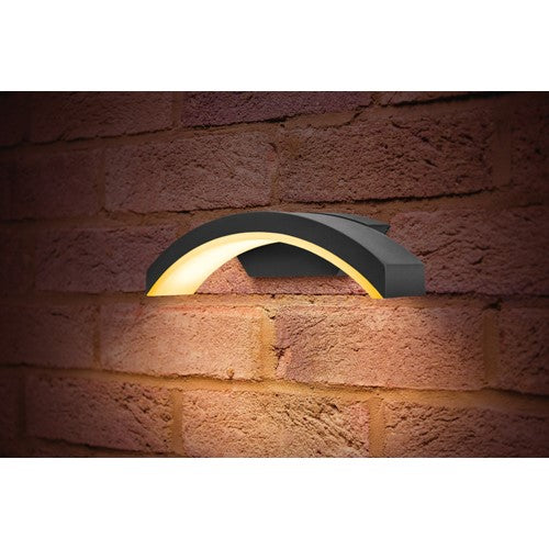 Integral LED Outdoor Decorative Wall Light Curve Ip54 360Lm 7.5W 3000K Down Light Dark Grey Integral  - ILDEA008