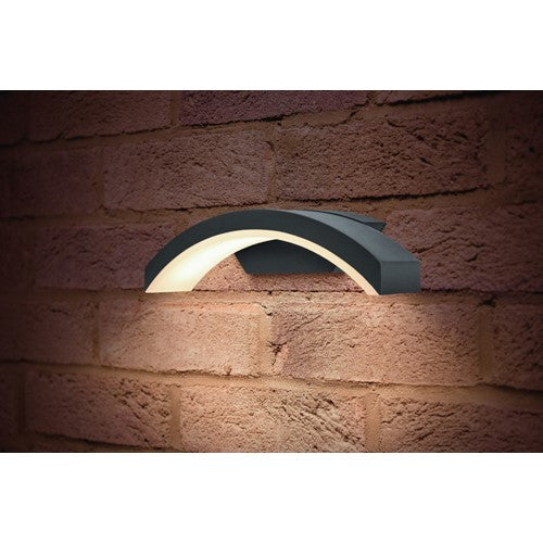 Integral LED Outdoor Decorative Wall Light Curve Ip54 380Lm 7.5W 4000K Down Light Dark Grey Integral  - ILDEA028