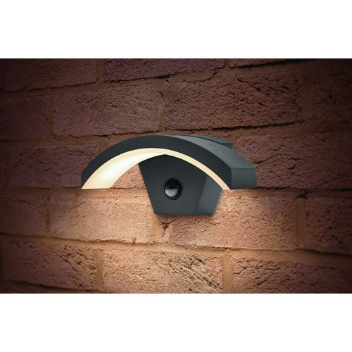 Integral LED Outdoor Decorative Wall Light Curve Pir Ip54 380Lm 8W 4000K Down Light Dark Grey Integral  - ILDEA029