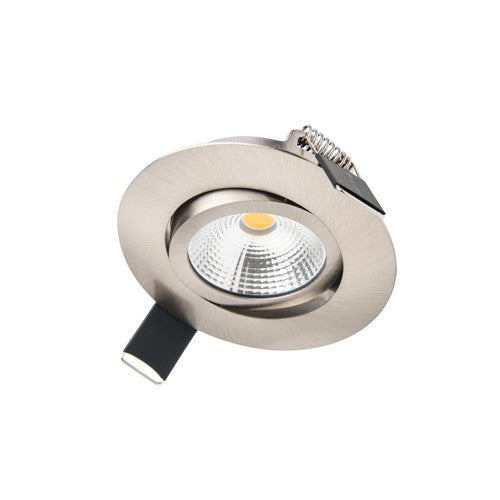 Integral LED Ultra Slim Tiltable Downlight 65Mm Cutout 6.5W 650Lm 100Lm/W 3000K 36 Beam Dimmable Satin Nickel Integral  - ILDL65L003