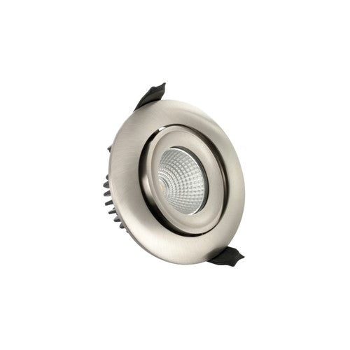 Integral LED Luxfire Fire Rated Tiltable Downlight 92Mm Cutout Ip65 430Lm 6W 3000K 36 Beam Dimmable 72Lm/W Satin Nickel Integral  - ILDLFR92C015