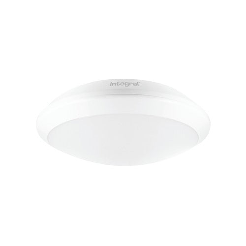 Integral LED Tough Shell+ Bulkhead Emergency 3Hr And Microwave Sensor 350Mm Dia Ip66 2400Lm 24W 4000K Ik10 120 Beam Non-Dimm White 100Lm/W Integral  - ILBHA040