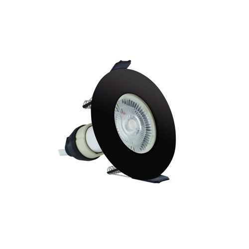 Integral LED Evofire Fire Rated Downlight 70Mm Cutout Ip65 Black Round +Gu10 Holder Integral  - ILDLFR70D028