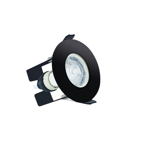 Integral LED Evofire Fire Rated Downlight 70Mm Cutout Ip65 Black Round +Gu10 Holder & Insulation Guard Integral  - ILDLFR70D029