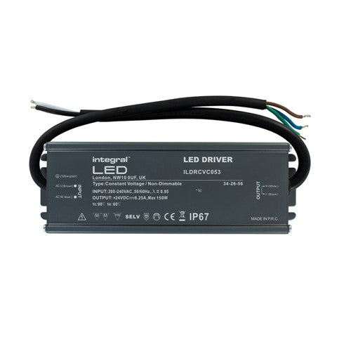 Integral LED Constant Voltage Driver 150W 24Vdc Ip67 Non-Dimm 200-240V Input Integral  - ILDRCVC053