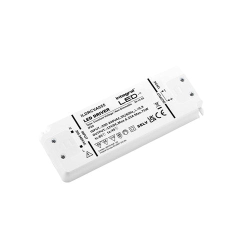 Integral LED Constant Voltage Driver 75W 12Vdc Ip20 Non-Dimm 200-240V Input  - ILDRCVA055