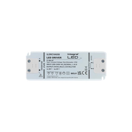 Integral LED Constant Voltage Driver 75W 24Vdc Ip20 Non-Dimm 200-240V Input  - ILDRCVA058