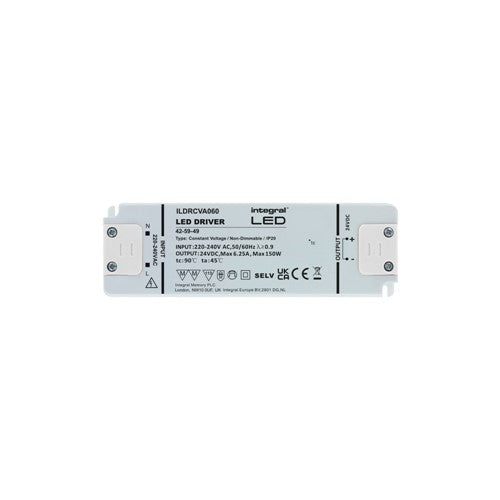 Integral LED Constant Voltage Driver 150W 24Vdc Ip20 Non-Dimm 200-240V Input  - ILDRCVA060