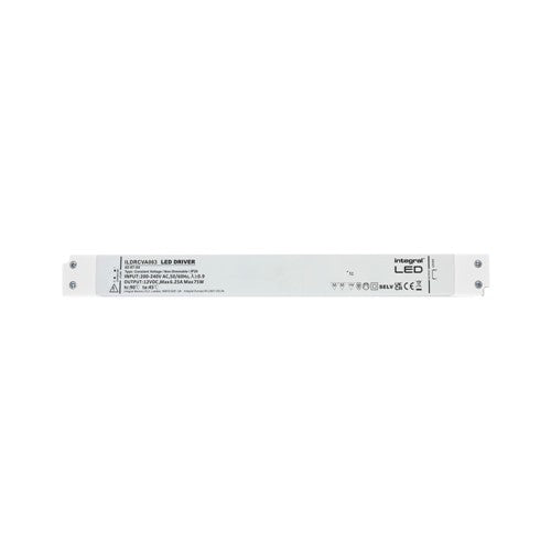 Integral LED Constant Voltage Long & Slim Driver 75W 12Vdc Ip20 Non-Dimm 180-264V Input  - ILDRCVA063