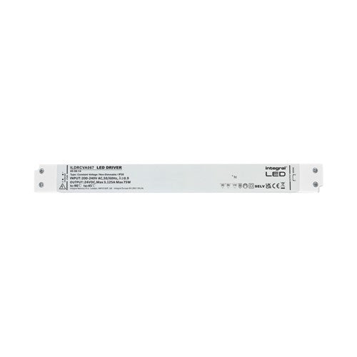 Integral LED Constant Voltage Long & Slim Driver 75W 24Vdc Ip20 Non-Dimm 180-264V Input  - ILDRCVA067