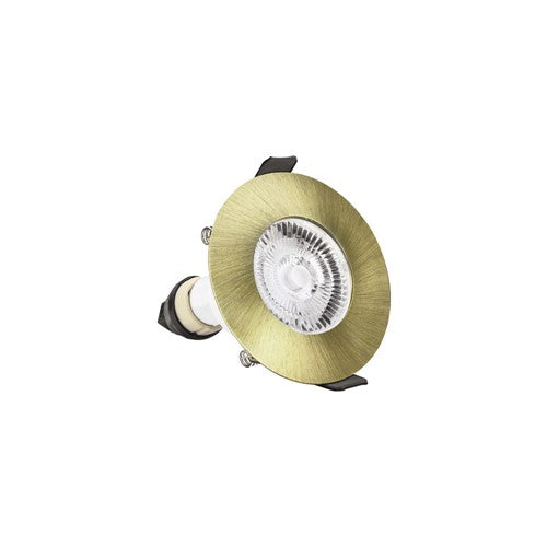 Integral LED Evofire Fire Rated Downlight 70Mm Cutout Ip65 Antique Brass Round +Gu10 Holder Integral  - ILDLFR70D045