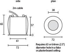 Danlers  CEFLPIR  Ceiling Flush Mounted PIR Occupancy Switch White