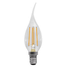 LED 3.3W Dimmable Clear Filament Bent Tip Candle - SES - 2700K