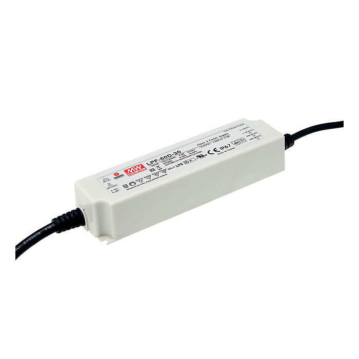 LPF-60D-S - Mean Well LPF-60D Series Dimmable LED Driver 60W 12V – 54V LED Driver Meanwell - Easy Control Gear