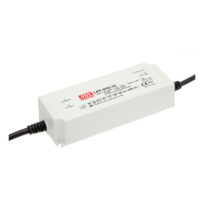 LPF-90D-24 - Mean Well Dimmable LED Driver LPF-90D-24 90W 24V LED Driver Meanwell - Easy Control Gear